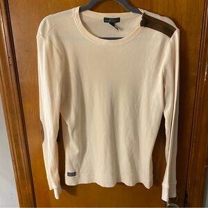 LRL Lauren Jeans Co Long Sleeve Top with Suede Elbow Patches